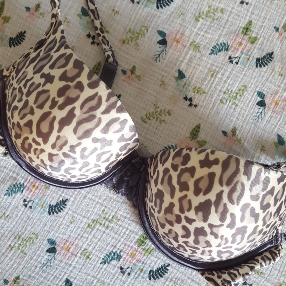 Wondering Silver Cheetah Push Up Bra